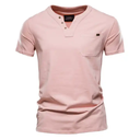 Summer Casual T-shirt Men's Fashion Trend Sports Tee Slim Cotton Plain V Neck T-shirts With Pocket