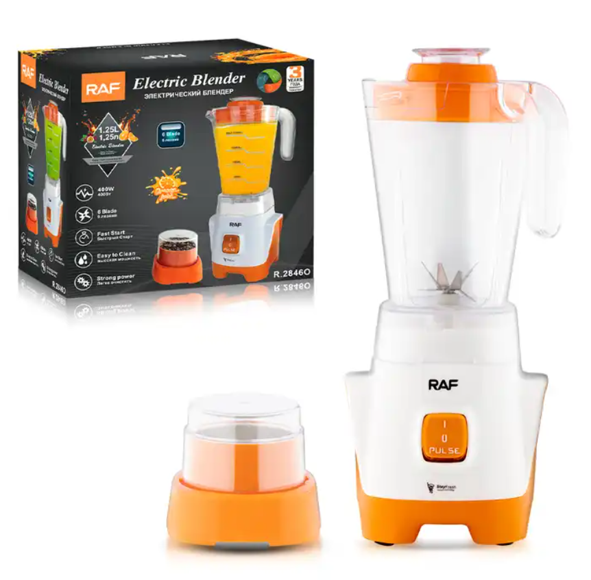 Plastic Blender Fruit Juicer Grinder Blender 2 In 1 Smoothie Blender With Double Cup