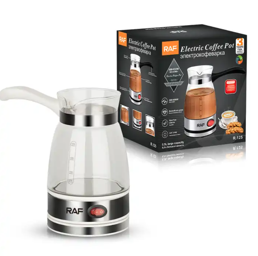 Portable Coffee Maker Kettle Electric Glass Turkish Coffee Pot With Handle