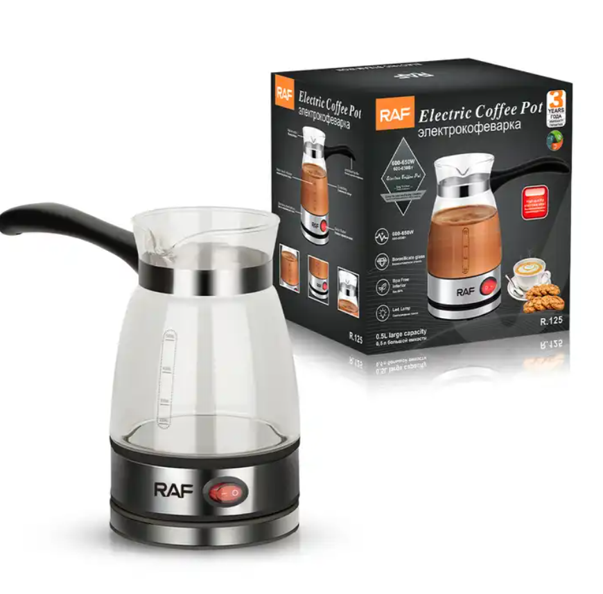 Portable Coffee Maker Kettle Electric Glass Turkish Coffee Pot With Handle