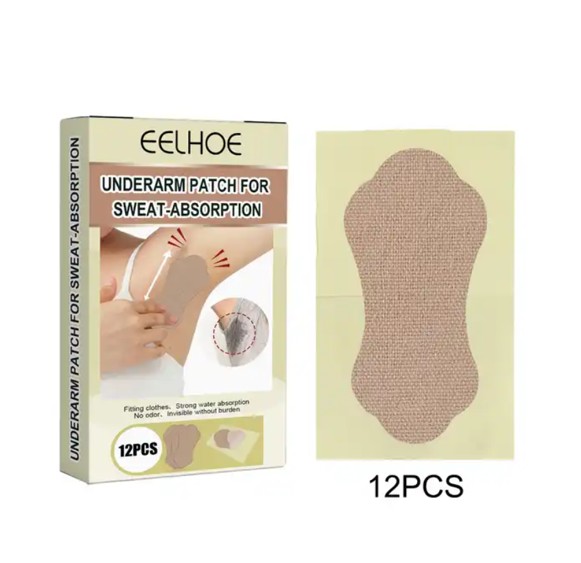 EELHOE Underarm Sweat Pads 12 Pads Antiperspirant Absorbent Odour Blocker Pads Armpit Dress Shields Fights Hyperhidrosis