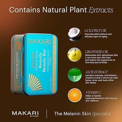 Makari Ultimate Intense Blue Crystal Revivify Beauty Bar Soap 7 oz