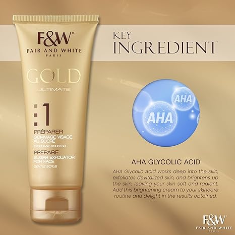 FAIR AND WHITE 1: GOLD AHA BRIGHTENING LOTION “HYDROQUINONE FREE” 350ML / 11.8FL. OZ