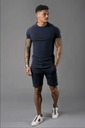 Summer Men 2 Piece Short Set Short Sleeve Breathable Men T-shirt Men's Casual Loose Sportswear