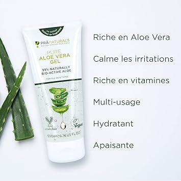 PraNaturals Aloe Vera Gel 200ml Natural Soothing and Nourishing Moisturizer (Pack of 1)