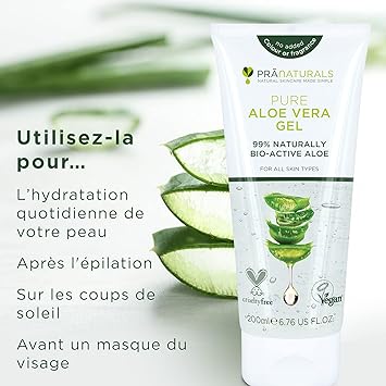 PraNaturals Aloe Vera Gel 200ml Natural Soothing and Nourishing Moisturizer (Pack of 1)