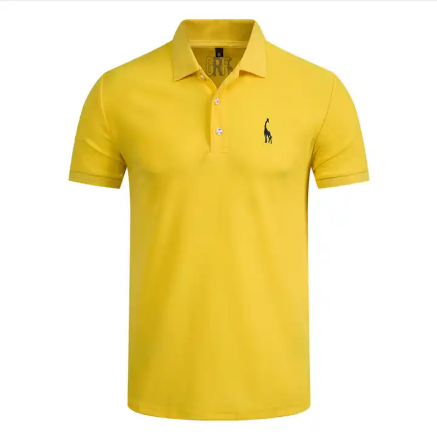 T-shirts Personalized Polo Shirt Men Fawn Embroidered Short Sleeve T Shirt Polo