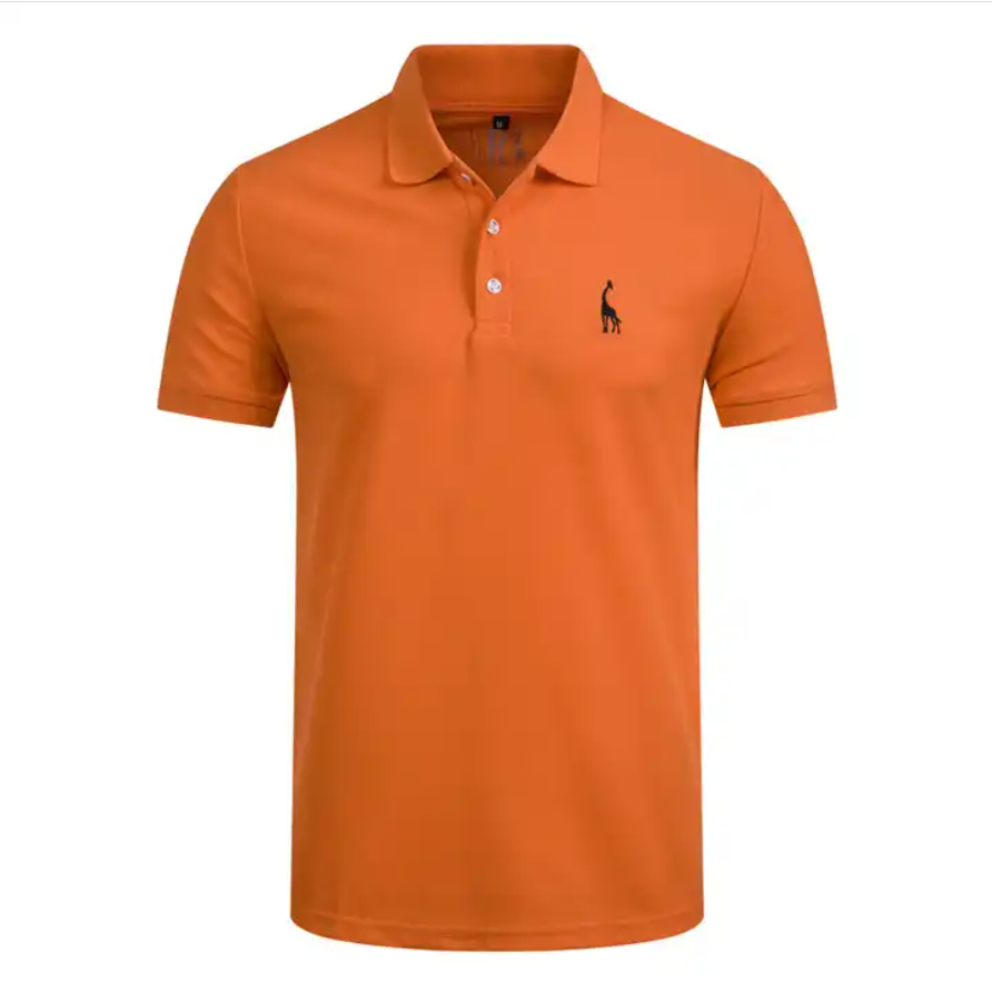 T-shirts Personalized Polo Shirt Men Fawn Embroidered Short Sleeve T Shirt Polo