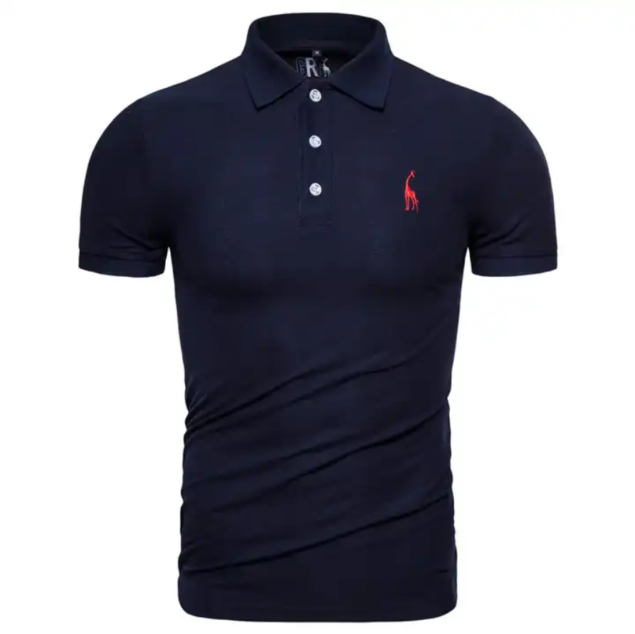 T-shirts Personalized Polo Shirt Men Fawn Embroidered Short Sleeve T Shirt Polo