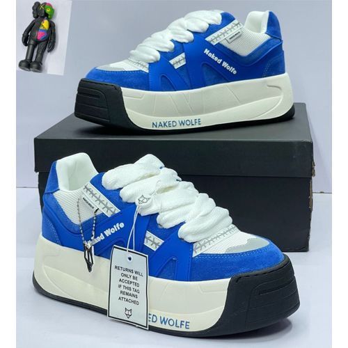 Naked Wolfe Shoe Blue And White Fashion Design Shoe