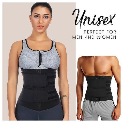 Double Straps Waist Trainer - Black