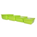 4 Pieces Of Sealed Lunch Boxes - Green