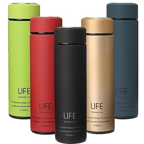 Stainless Steel Tea Water Coffee Flask Vacuum Bottle, 450ml Red