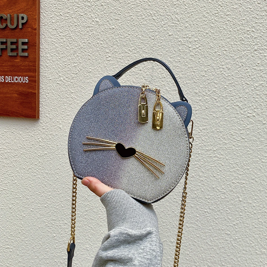 Mini Cute Cat Shape Shoulder Handbag for Girls Fashion Handbag Shoulder Bag