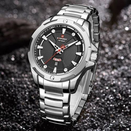 Analog Stainless Luxury Waterproof Watch - Silver