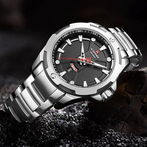 Analog Stainless Luxury Waterproof Watch - Silver