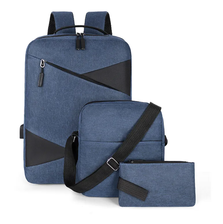 High Capacity Usb Charging Casual 3-piece Set School Bag Travel Bag Notebook Bag Fashion Trend High Quality Backpack