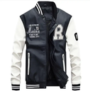 Plus Size Men's Embroidery Baseball Pu Jackets Coats Slim Fit Pilot Leather Jackets