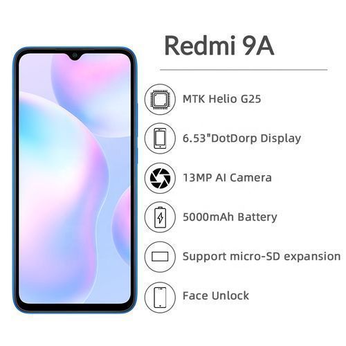 Redmi 9A Smartphone, 6.2", Dual SIM, 32GB, 2GB RAM - Granite Gray