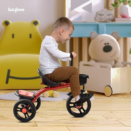 baybee Tricycle for Kids, Plug n Play Kids Trike Ride on with Storage Space Kids Toys, Kids Tricycle| Baby Cycle for Kids - red