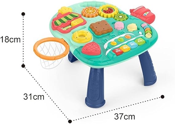 HUANGER-4 in 1 Baby Multifunction Walker, Game Panel, Sit-to-Stand Walker, Kids Multifunctional Activity Centre Music (Green)