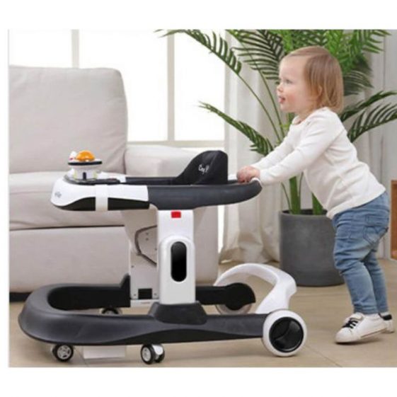 2023 NEW ROBOT Baby walker 2 IN 1 WITH PUSHER CANOPY KL002 - black