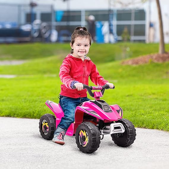 6V Battery Operated Ride on Quad - pink and black