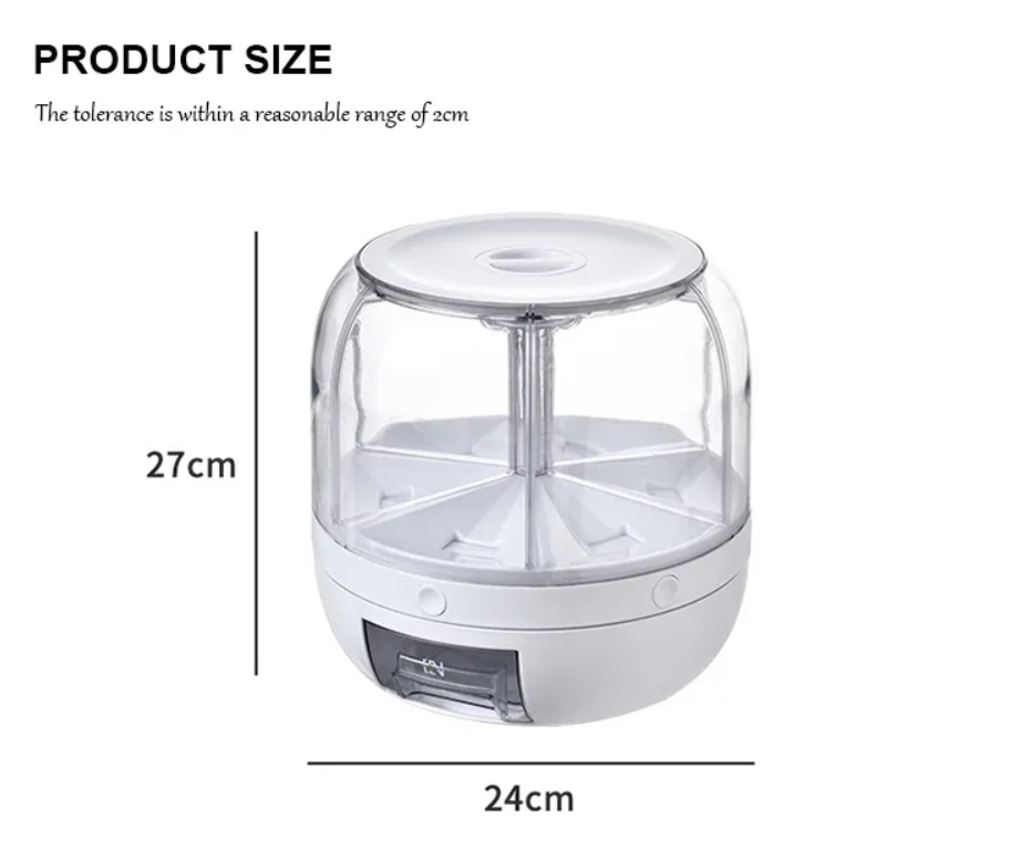 Dry Rotatable Food Dispenser Grain Container