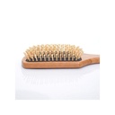 Square Handle Natural Bamboo Wood Hair Brush With Round Pins