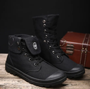 Leather and Canvas Upper Men's Boots Stylish Fur Boots