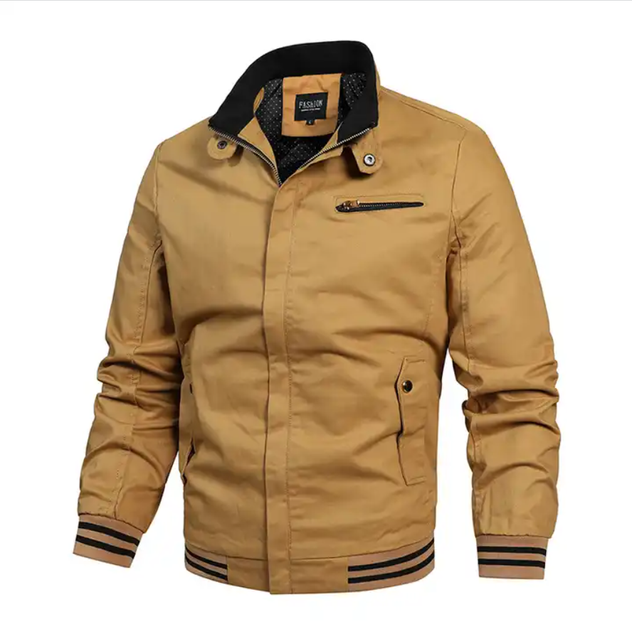 Men's Casual Jacket Outdoor Sportswear Windbreaker Jacket Men's Bomber Stand Collar Business Jacket