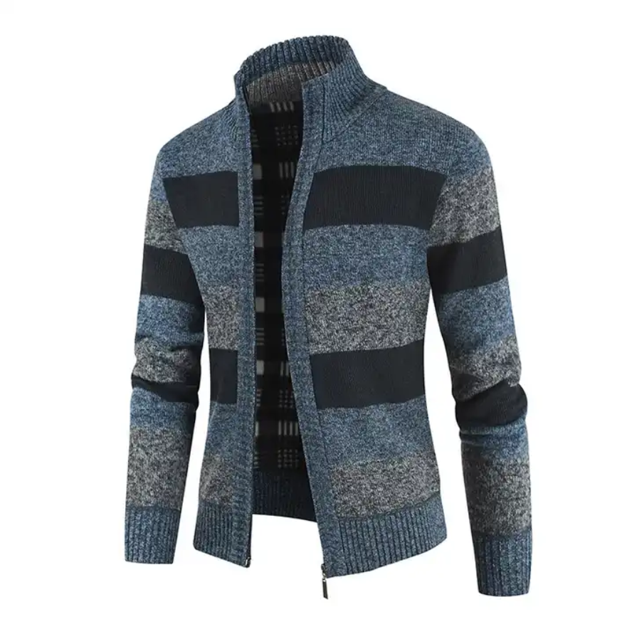 Long Sleeve Warm Knit Sweaters Zip UP Casual Sweater Coat Men Clothes Tops Jacket