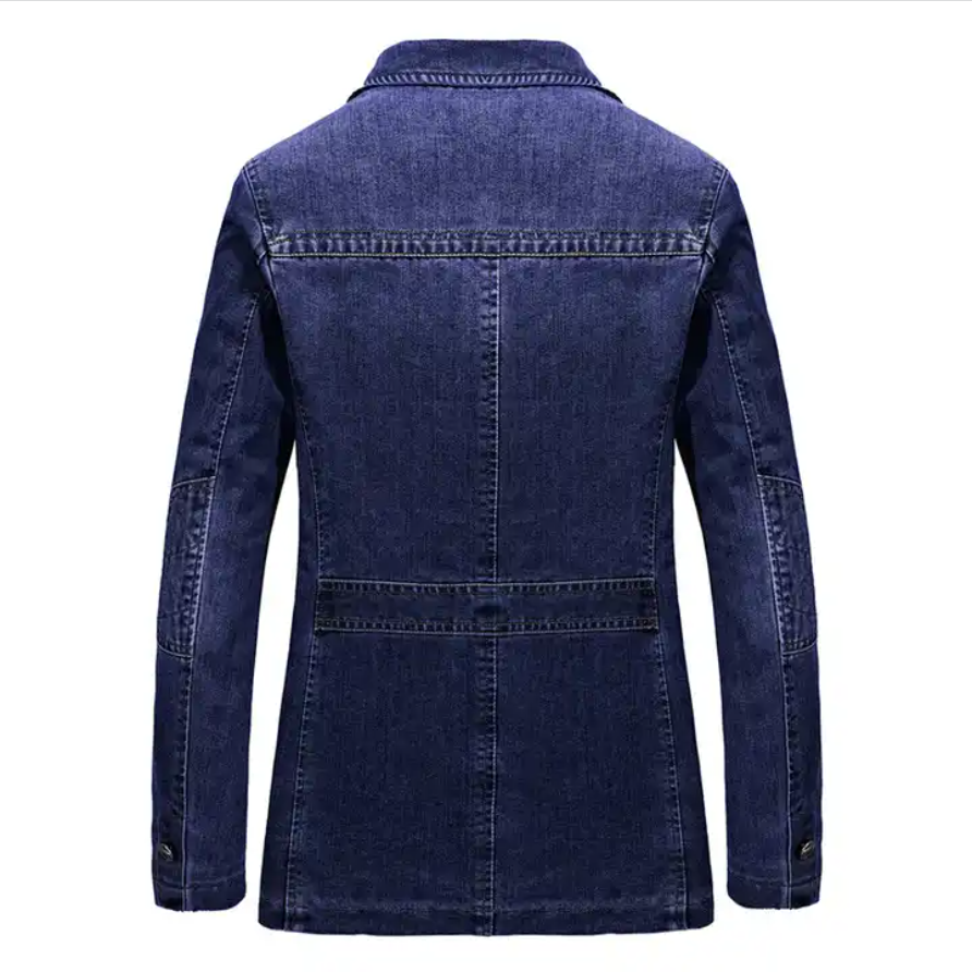 Regular Fit Washed Denim Jeans Antique Finish Men Fashion Blazer Casual Demin Jacket