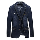 Regular Fit Washed Denim Jeans Antique Finish Men Fashion Blazer Casual Demin Jacket