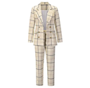 Women's Suits & Tuxedo Blazer,  Coats Plaid Ladies Suit Woman Blazer Jacket And Two Piece Set Women Suit