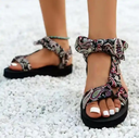 Women Summer New Plus Size Fashion Flat Sandals Bow Tie Beach Roman Sandals