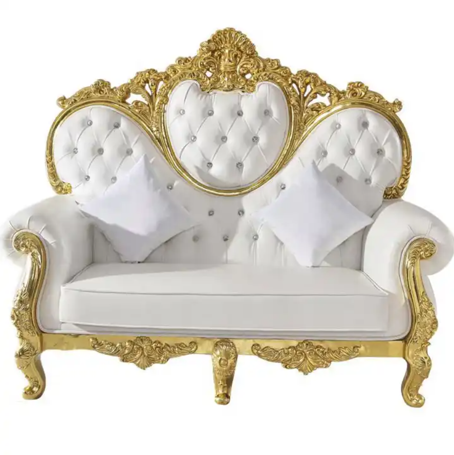 Elegant Royal Leather king Sofa Accent Throne Chair