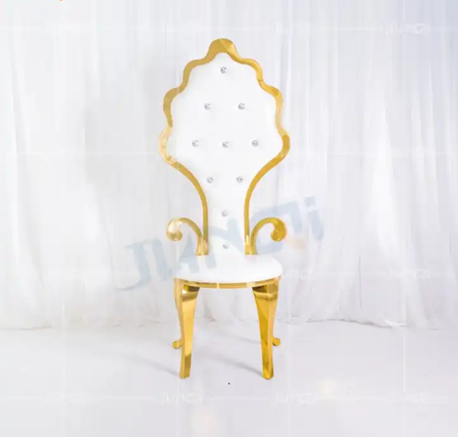 Fashion Royal Design Stylish High Wedding Furniture , Stainless Steel Wedding Banquet Throne King Chair