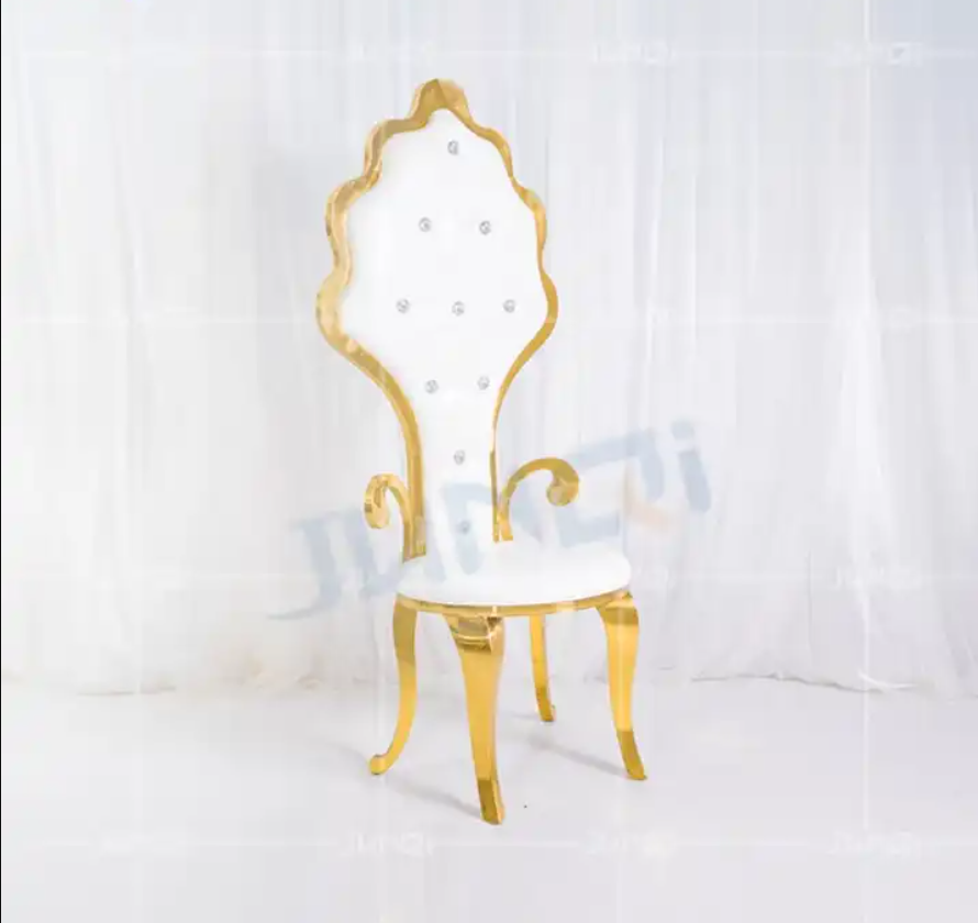 Fashion Royal Design Stylish High Wedding Furniture , Stainless Steel Wedding Banquet Throne King Chair