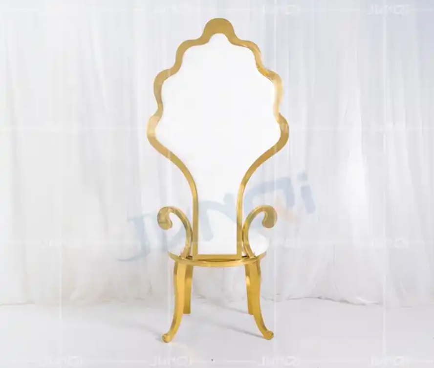 Fashion Royal Design Stylish High Wedding Furniture , Stainless Steel Wedding Banquet Throne King Chair