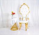 Fashion Royal Design Stylish High Wedding Furniture , Stainless Steel Wedding Banquet Throne King Chair