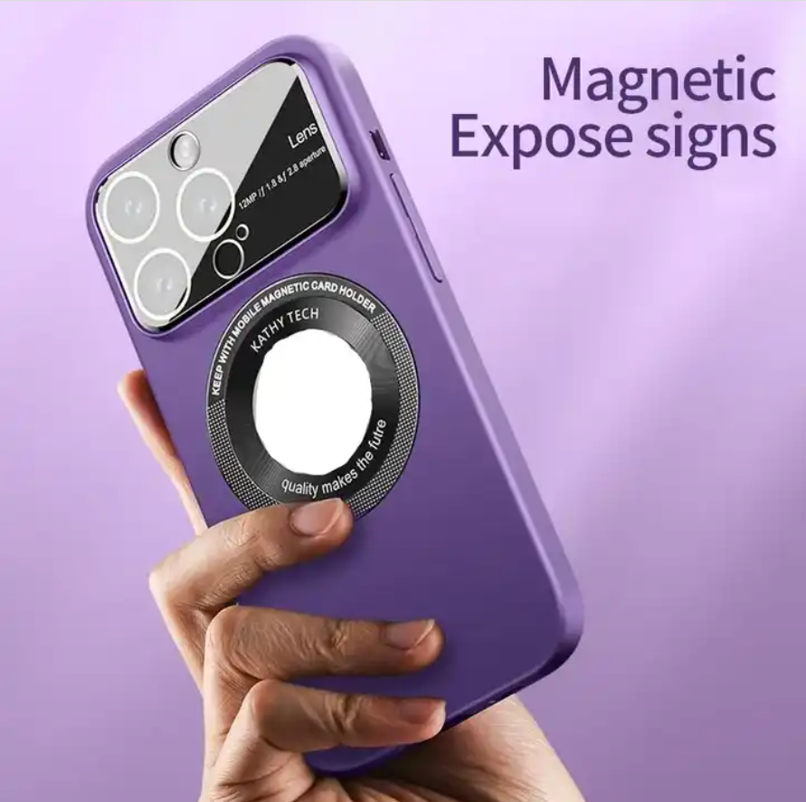 Magnetic Phone Case for iPhone 14 14plus 13 Pro Big Window Fashionable Camera Screen Protection Mobile Phone Cover PC