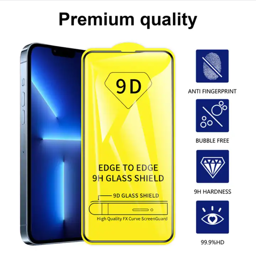 9D Full Cover Tempered Glass For iPhone 13 Pro, Anti Explosion Screen Protector For iPhone 13 14