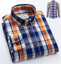 Men Plaid Long-Sleeved Casual Shirt