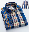 Men Plaid Long-Sleeved Casual Shirt