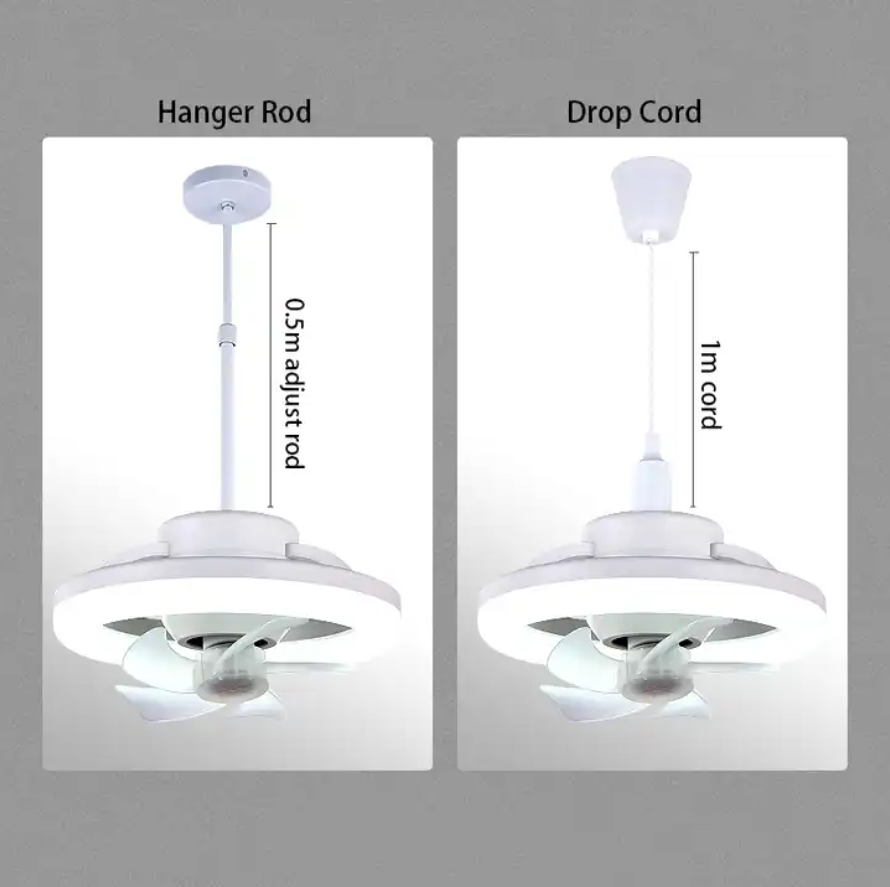 AC85-265V Smart Led Ceiling Fan With Light And Remote Control or Wall switch control E22 B27