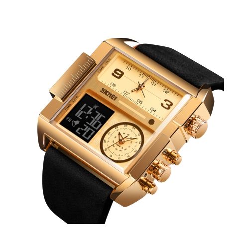 Skmei Mens Formal Dual Waterproof Watch - Black/Gold