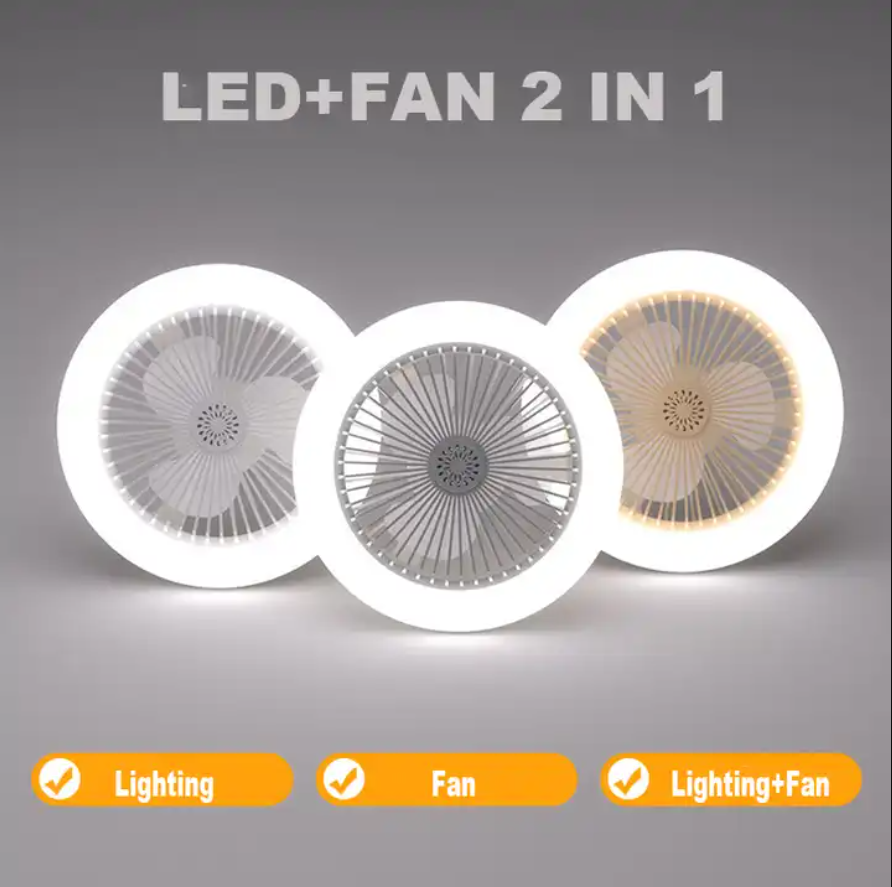 30W Ceiling Light With Fan, three modes of adjustable Ceiling Fan With Lamp