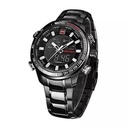 Naviforce Stainless Steel Digital And Analog Men's Luxury Watch - Black