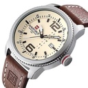 Men's Faux Leather Watch- Brown